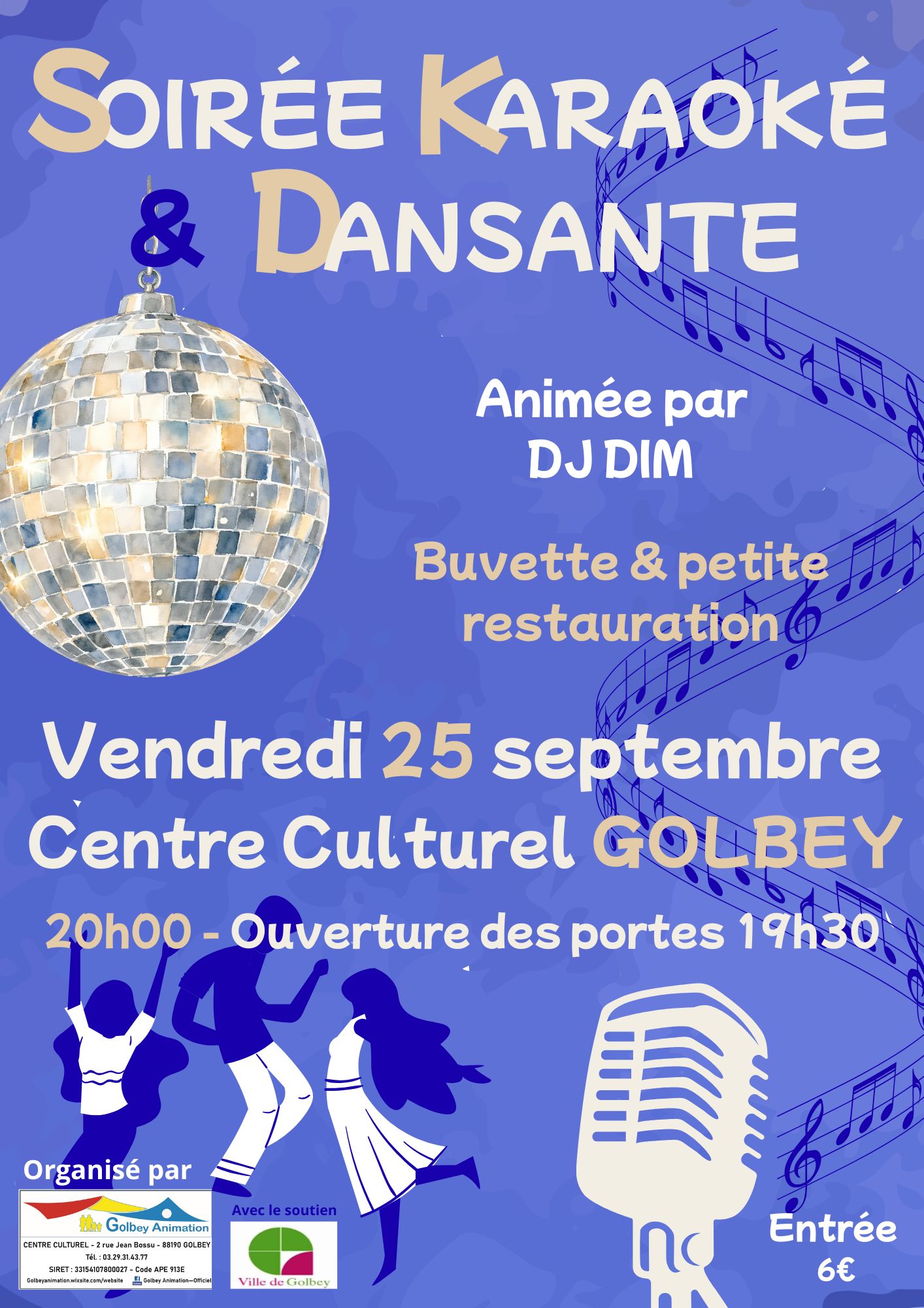 SOIRÉE D&rsquo;AMBIANCE : KARAOKÉ ET DANSANTE